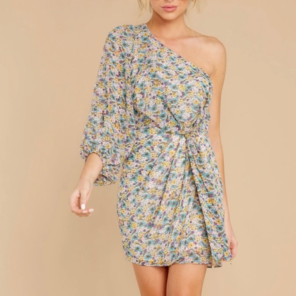 One shouldered floral dress